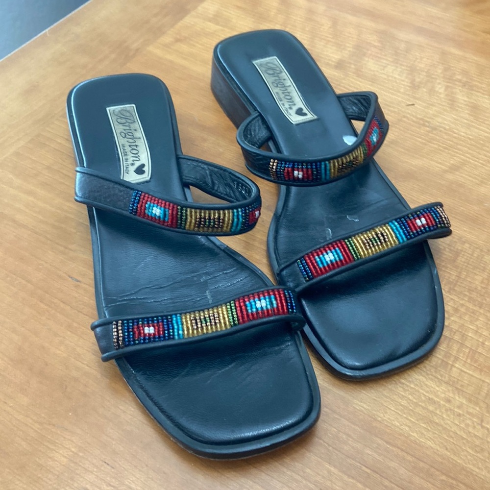 Brighton Sam sandals 8 1/2 in black beaded